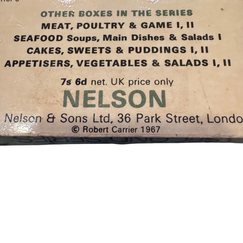 Robert Carrier Cookery Cards Recipes Second Series Seafood 20 Cards‎ Boxed  1967